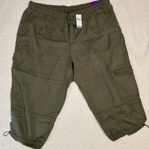 Lane Bryant Olive Green Lyocell Cargo Capris